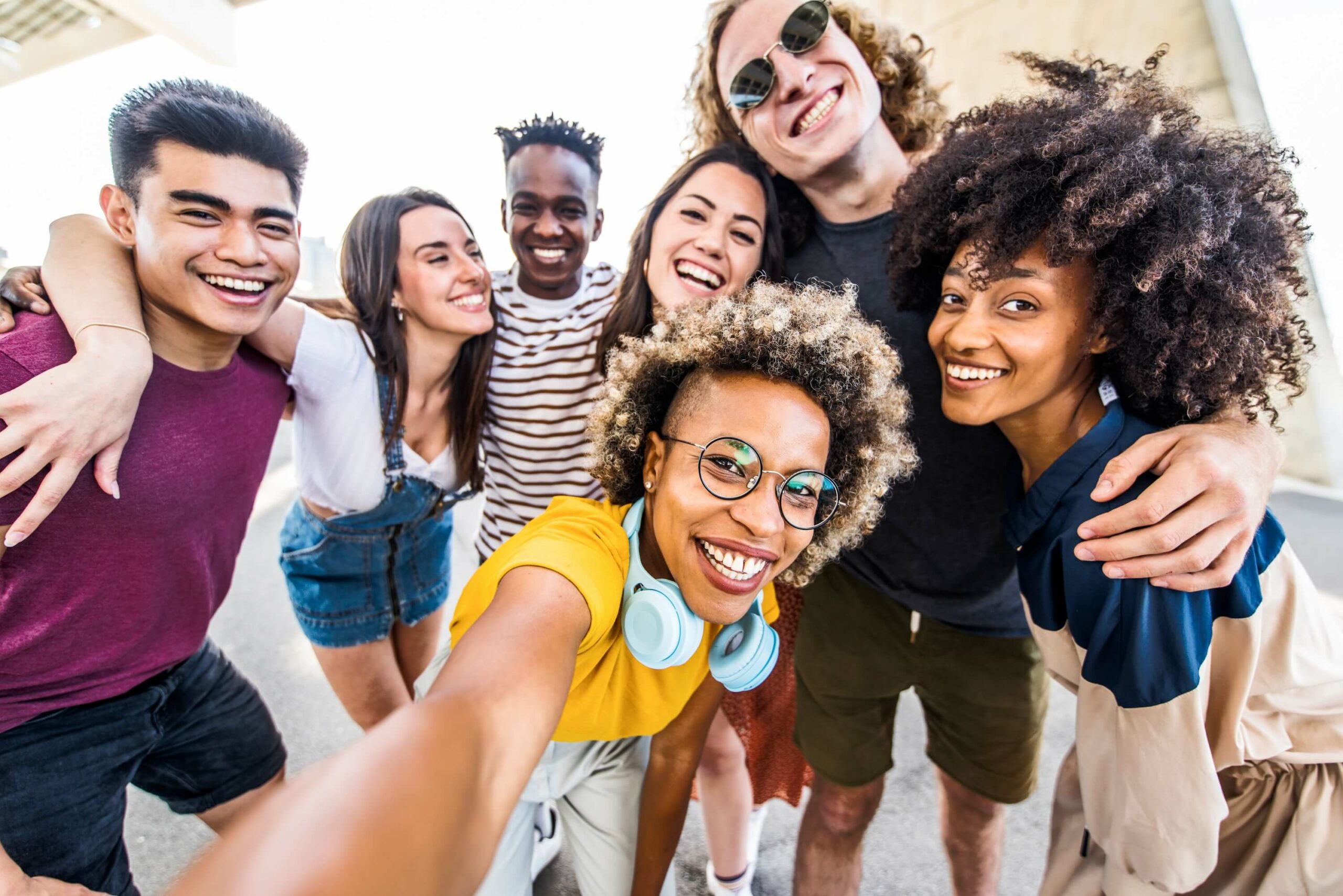 Group of young people smiling being part of future leaders